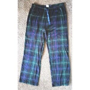 Stars Above Women Perfectly Cozy Flannel Pajama Pants Size Medium Green Plaid